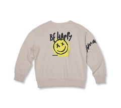 Graffiti Collection | 'Be Happy' Slogan Print Sweatshirt