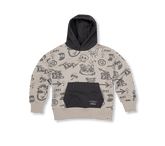 070 | Graffiti Collection | Graffiti Print Contrast Hoodie