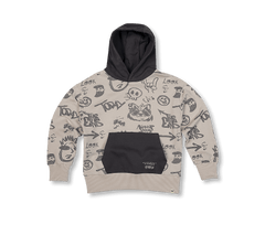070 | Graffiti Collection | Graffiti Print Contrast Hoodie
