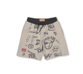 069 | Graffiti Collection | Graffiti Print Contrast Bermuda Shorts