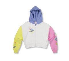 Graffiti Collection | Contrast Colour Slogan Print Zipped Hoodie