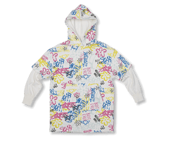 024 | Graffiti Collection | Graffiti Print Sporty Hoodie Dress