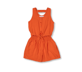 Marine Collection | Coral Sleeveless Knot Front Short Overall