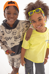 070 | Graffiti Collection | Graffiti Print Contrast Hoodie