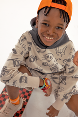 070 | Graffiti Collection | Graffiti Print Contrast Hoodie