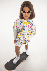 024 | Graffiti Collection | Graffiti Print Sporty Hoodie Dress