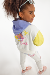 Graffiti Collection | Contrast Colour Slogan Print Zipped Hoodie