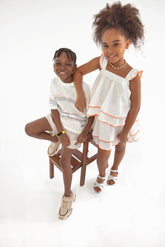 Marine Collection | Square Neck Frill Sleeve Crop Top | Wittypoint