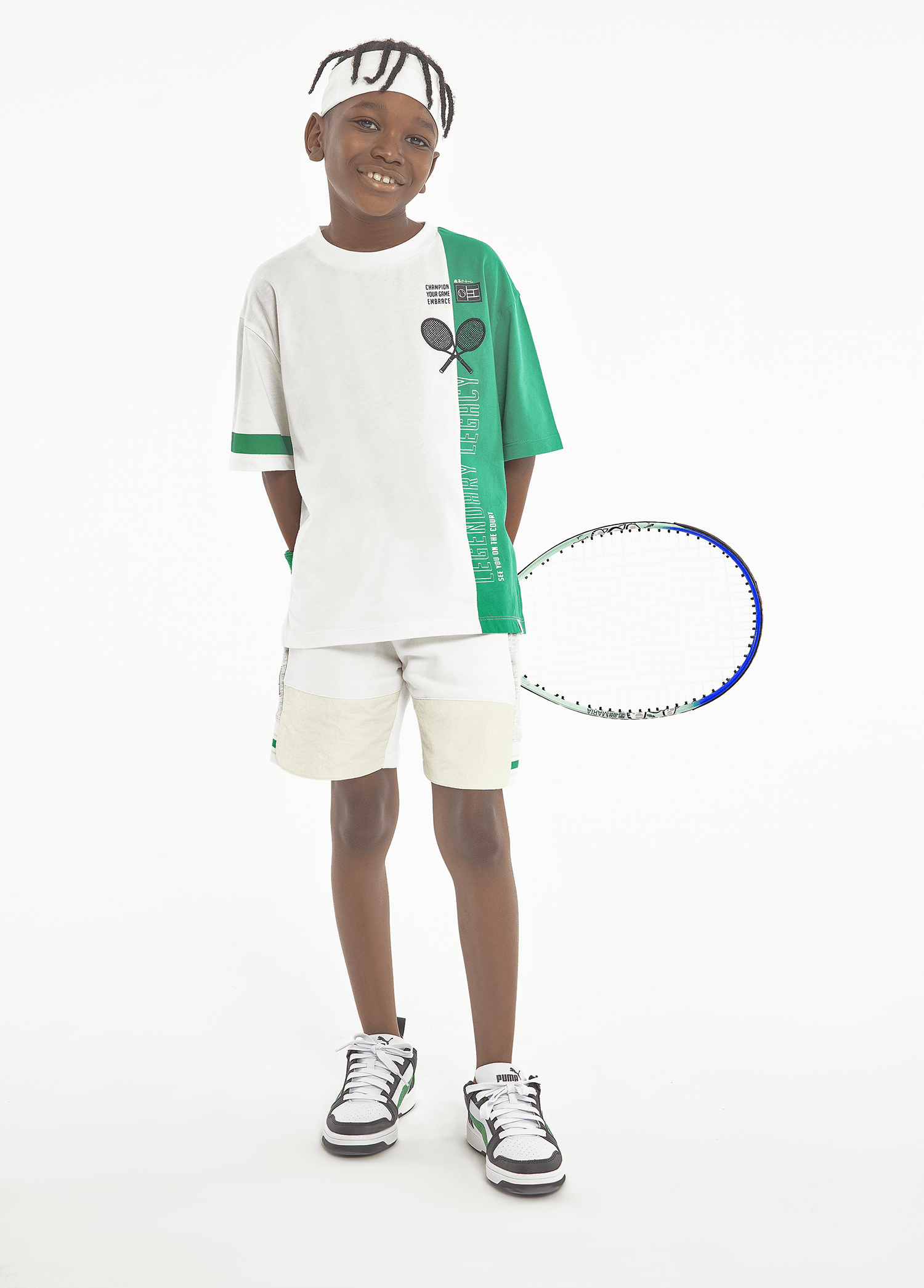 Tennis Collection | Slogan Patch Bermuda Shorts