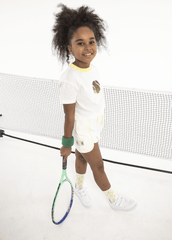 008 | Tennis Collection | Slogan Patch Sports Shorts