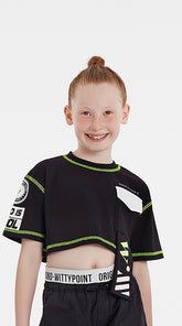 Contrast Stitch Crop T-shirt