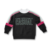 037 | High Neck High-Injection Slogan Print Sweatshirt