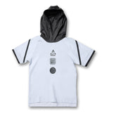 089 | Slogan Print T-shirt with Contrast Hoodie