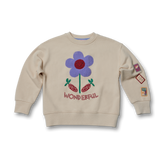 042 | Cream Flower Print Sweatshirt