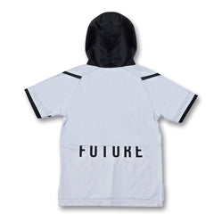 Slogan Print T-shirt with Contrast Hoodie